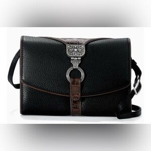 Brighton Leather Black and Brown Nepal organizer Crossbody